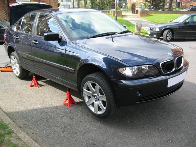 BMW on Jack Stands